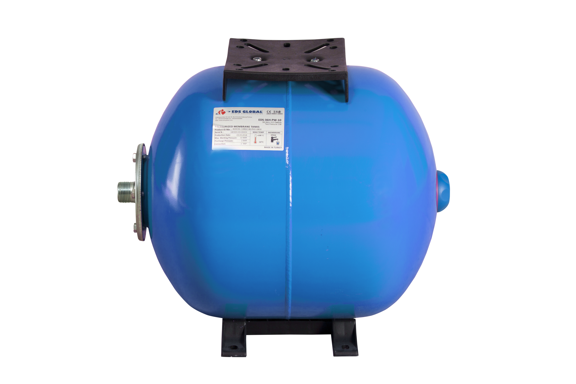 36 Lt. 10 Bar Yatık Plastik Ayaklı Hidrofor Tankı