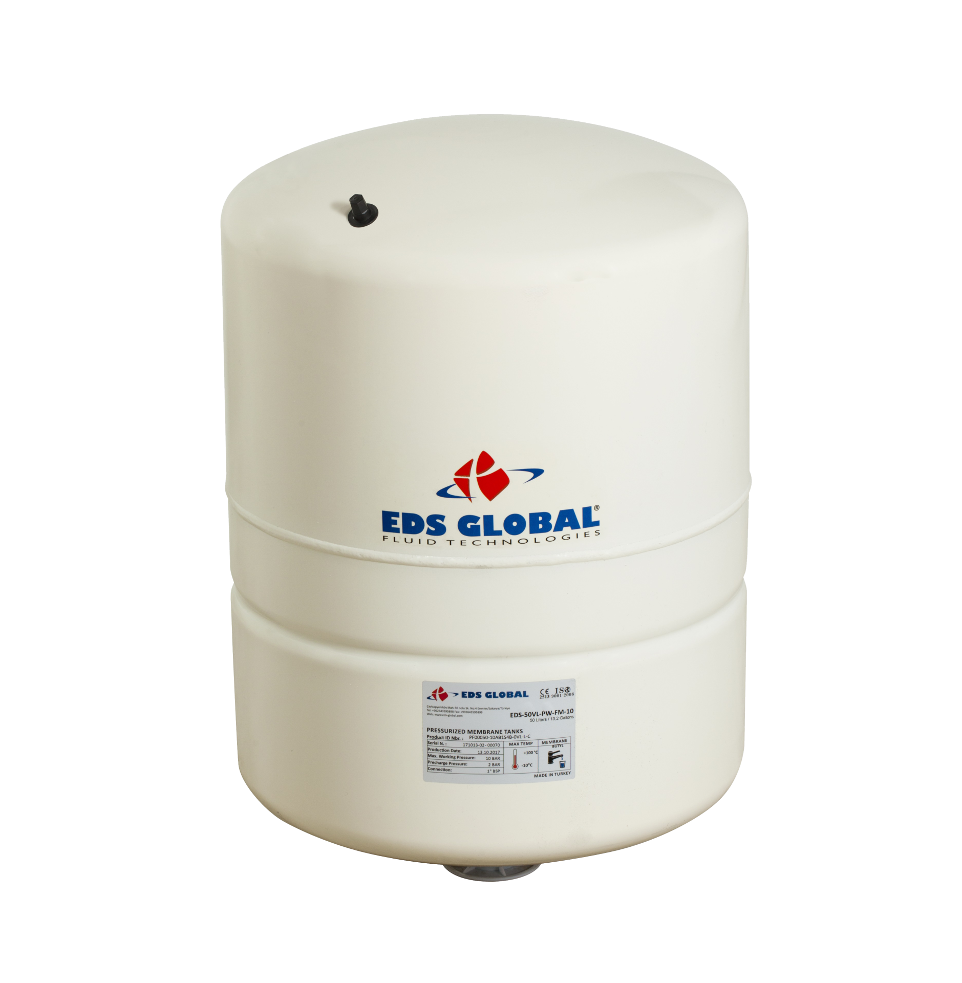 50 Lt. Dik Ayaksız Sabit Diyaframlı Tank